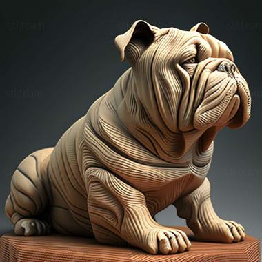 3D model Catahula Bulldog dog (STL)